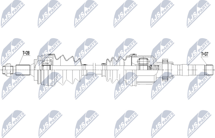 Полуось (привод в сборе, приводной вал) NTY. Артикул NPW-CT-073