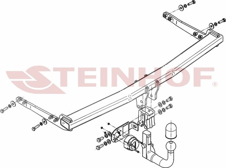 Фаркоп Steinhof для Audi A3 8V хетчбек 3/5-дв. 2012-2020. Быстросъемный крюк. Артикул V-063