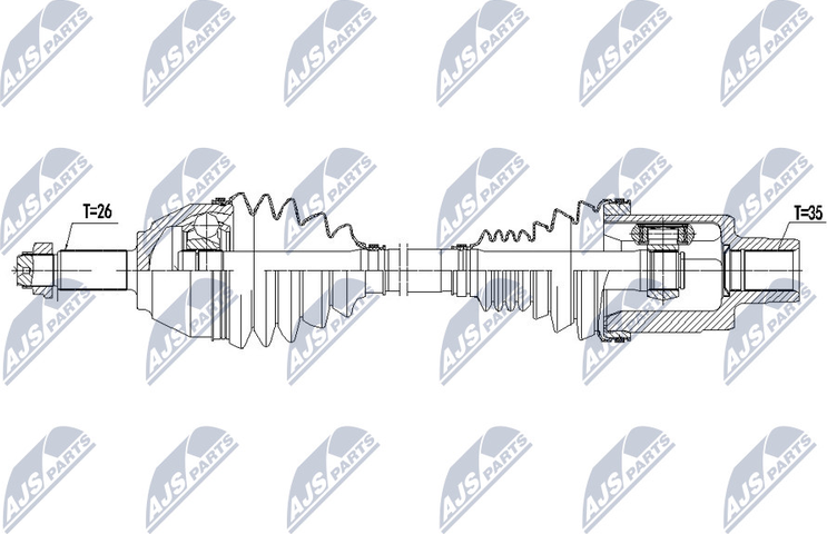 Полуось (привод в сборе, приводной вал) NTY. Артикул NPW-BM-135