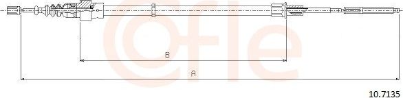Трос ручника (тросик ручного тормоза) Cofle задний правый/левый для SEAT Arosa I 1997-2004. Артикул 10.7135