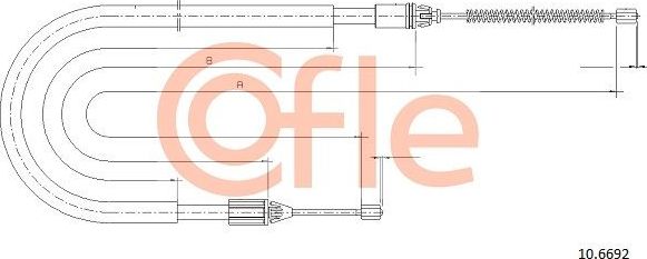 Трос ручника (тросик ручного тормоза) Cofle. Артикул 92.10.6692