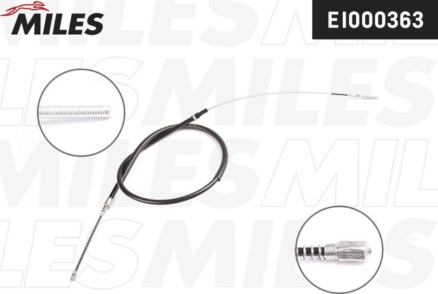 Трос ручника (тросик ручного тормоза) Miles задний правый/левый для Volkswagen Golf III 1991-1999. Артикул EI000363