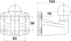 Шар для фаркопа Grand кованный (вынос 120 мм, шар по центру фланца). Артикул ball-G