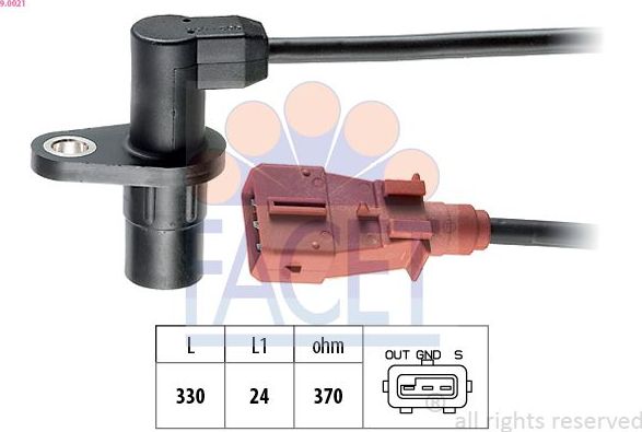Датчик положения коленвала Facet Made in Italy - OE Equivalent. Артикул 9.0021