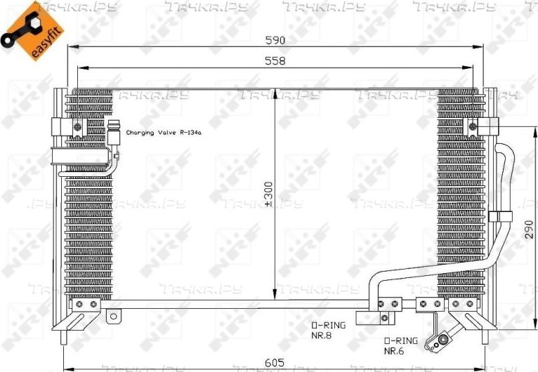 Радиатор кондиционера (конденсатор) NRF (алюминий). Артикул 35650