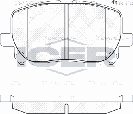 Тормозные колодки Icer передние для Toyota Ipsum II (M20) 2001-2010. Артикул 181820