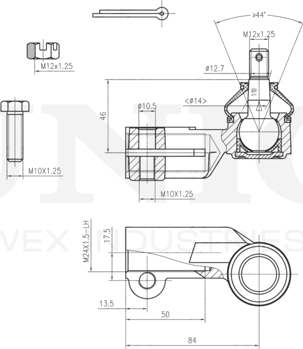 Наконечник рулевой тяги (Unio). Артикул SSP-10128