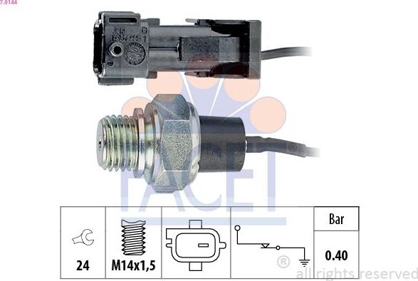 Датчик давления масла Facet Made in Italy - OE Equivalent для Saab 9-3 I 1998-2003. Артикул 7.0144