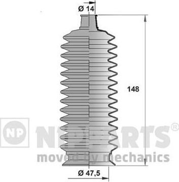 Пыльник рулевой рейки (комплект) Nipparts передний правый/левый для Toyota Carina E 1992-1997. Артикул J2842010
