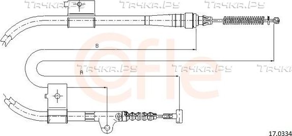Трос ручника (тросик ручного тормоза) Cofle. Артикул 92.17.0334