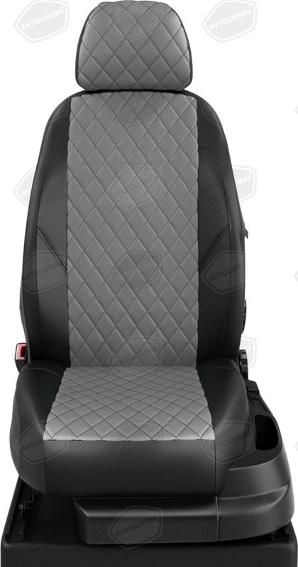 Чехлы Автолидер на сидения для BMW X3 E83 2003-2010, цвет Черный/Темно-серый. Артикул BW02-0504-EC02-R-gra