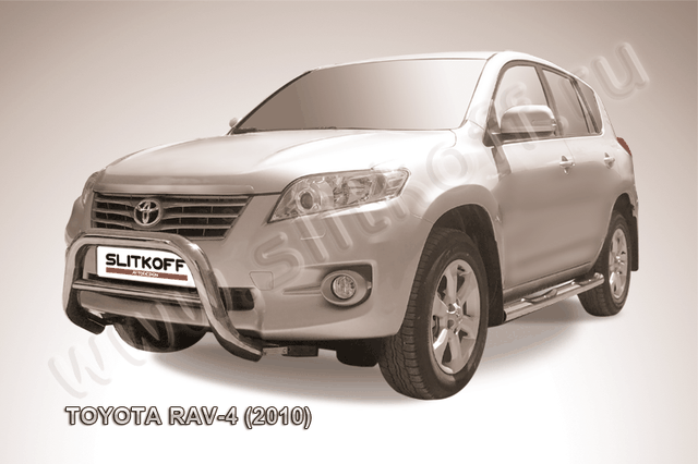 Кенгурятник Slitkoff d76 низкий для Toyota RAV4 III 2010-2012. Артикул TR410-001
