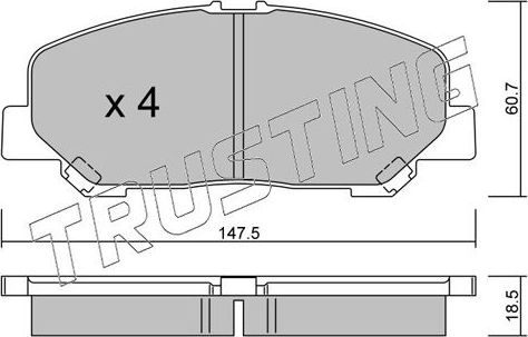 Тормозные колодки Trusting передние для Toyota Previa III (XR50) 2005-2026. Артикул 922.0
