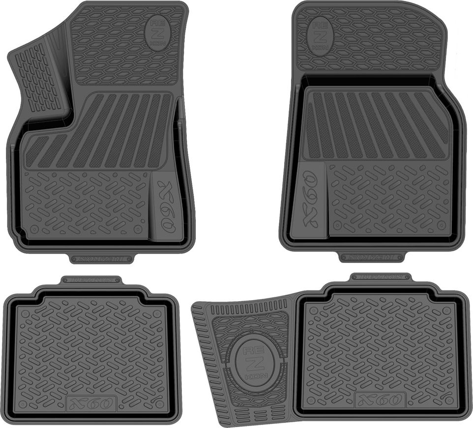 Коврики Rezkon резиновые для салона Lifan X50 2015-2026. Артикул 1022020100