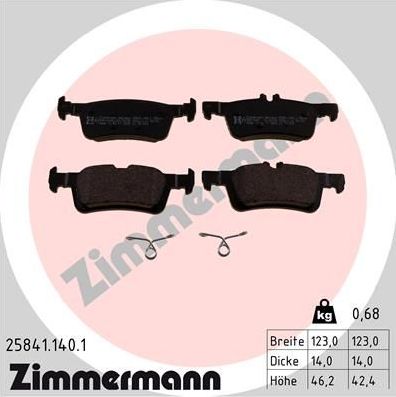 Тормозные колодки Zimmermann. Артикул 25841.140.1
