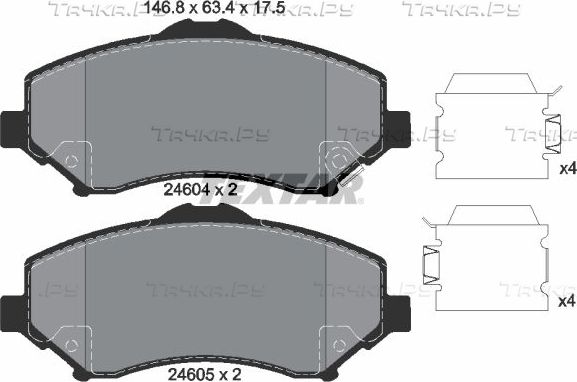 Тормозные колодки Textar Q+ передние для Jeep Liberty KK 2008-2013. Артикул 2460402