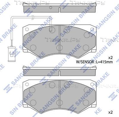 Тормозные колодки Sangsin Hi-Q передние для IVECO Daily II 1989-1999. Артикул SP4181