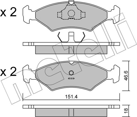 Тормозные колодки Metelli задние для Ferrari 328 1985-1989. Артикул 22-0029-0