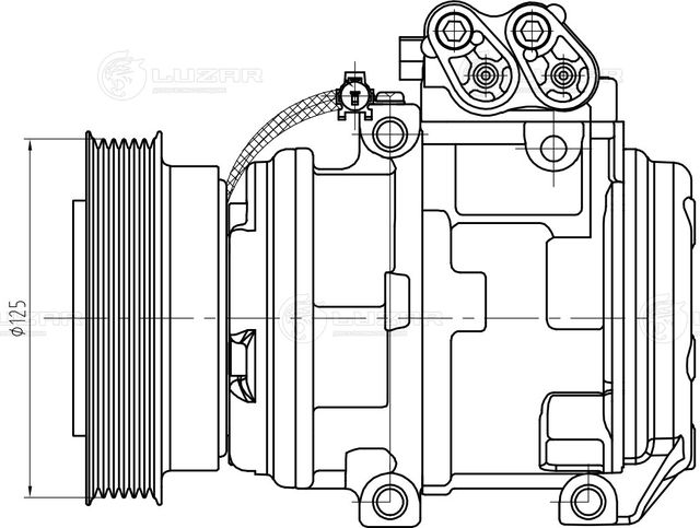 Компрессор кондиц. HYUNDAI TUCSON (04-)/KIA SPORTAGE (04-) 2.0D (тип DOWOON) (Luzar). Артикул LCAC 0829