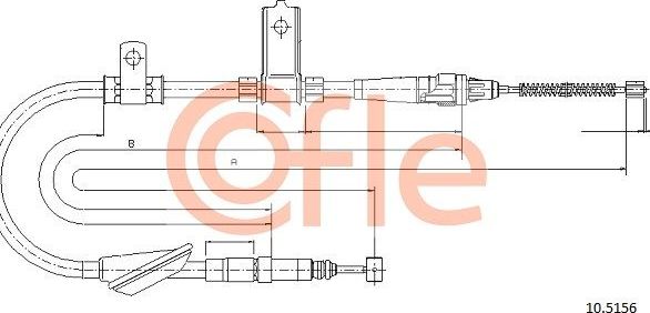 Трос ручника (тросик ручного тормоза) Cofle. Артикул 10.5156
