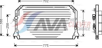 Радиатор кондиционера (конденсатор) AVA (алюминий). Артикул TO5253