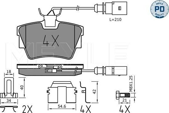 Тормозные колодки Meyle PD. Артикул 025 232 2416-1/PD