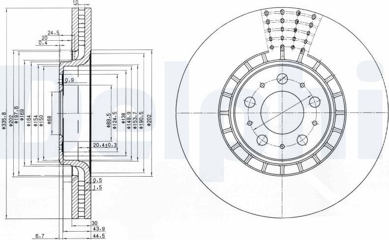 Тормозной диск Delphi. Артикул BG9783C