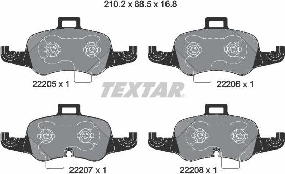 Тормозные колодки Textar передние для Audi TT III (8S) 2014-2026. Артикул 2220501