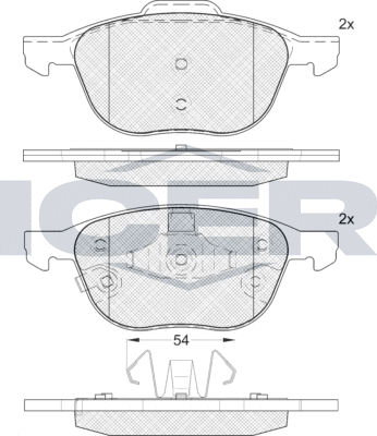 Тормозные колодки Icer передние для Ford Escape II 2007-2012. Артикул 181617-203