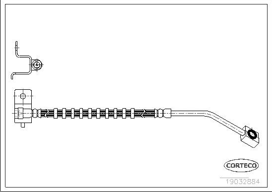 Тормозной шланг Corteco передний правый для Chrysler PT Cruiser 2000-2010. Артикул 19032884