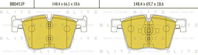 Колодки тормозные BMW 1 (F21) / 3 (F30) / X3 (F25) 11- перед. (Blitz). Артикул BB0451P