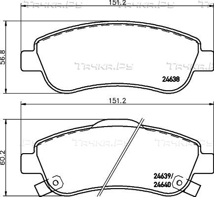 Тормозные колодки Hella NAO. Артикул 8DB 355 029-731