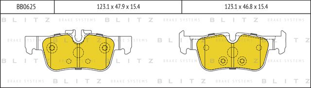 Колодки тормозные дисковые задние (Blitz). Артикул BB0625