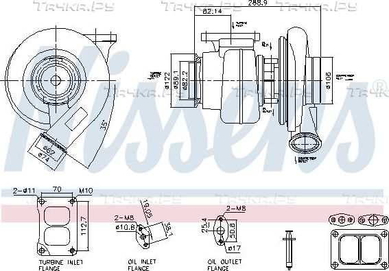 Турбина (турбокомпрессор) Nissens ** FIRST FIT ** для Volvo  FH II 2012-2026. Артикул 93584