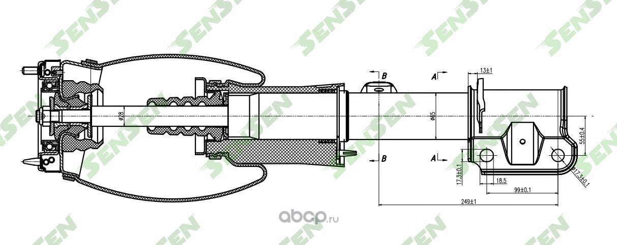 Пневмобаллон подвески передний левый Land Rover Range Rover 02-09 (Sensen). Артикул SAR054