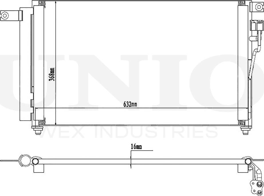 Радиатор кондиционера (Unio). Артикул RAD-30039