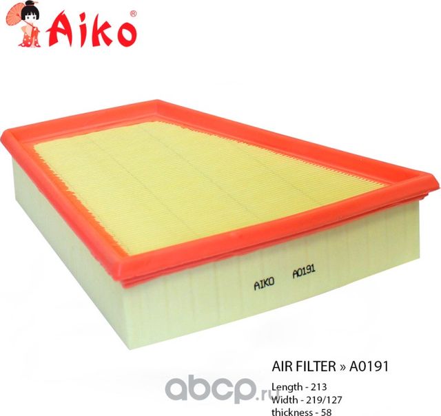 Фильтр воздушный SKODA Fabia, VOLKSWAGEN Polo (2000-2010) (Aiko). Артикул A0191