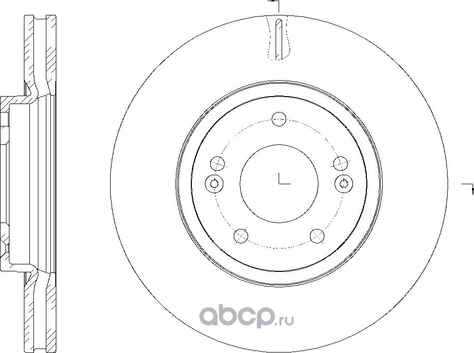 Диск тормозной вентилируемый (G-Brake). Артикул GR20576