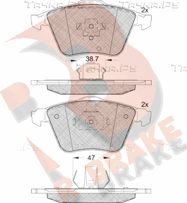 Тормозные колодки R Brake передние для Volvo V40 II 2012-2019. Артикул RB1652