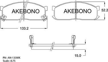 Тормозные колодки Akebono Standard передние для Kia Bongo IV 2003-2026. Артикул AN-133WK