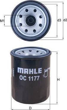 Масляный фильтр Mahle для Subaru WRX I 2013-2024. Артикул OC 1177