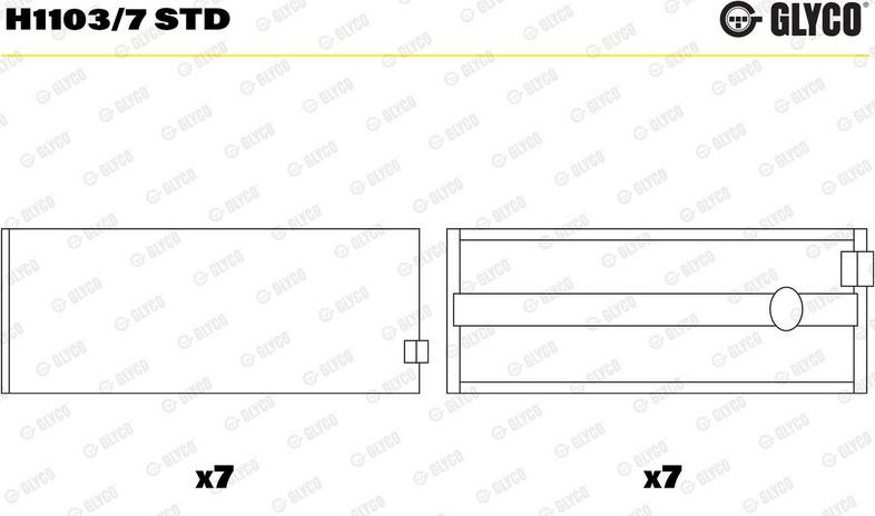 Вкладыши коренные Glyco. Артикул H1103/7 STD