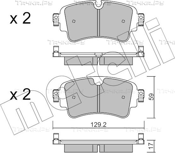 Тормозные колодки Metelli задние для Audi Q7 II (4M) 2015-2026. Артикул 22-1129-0