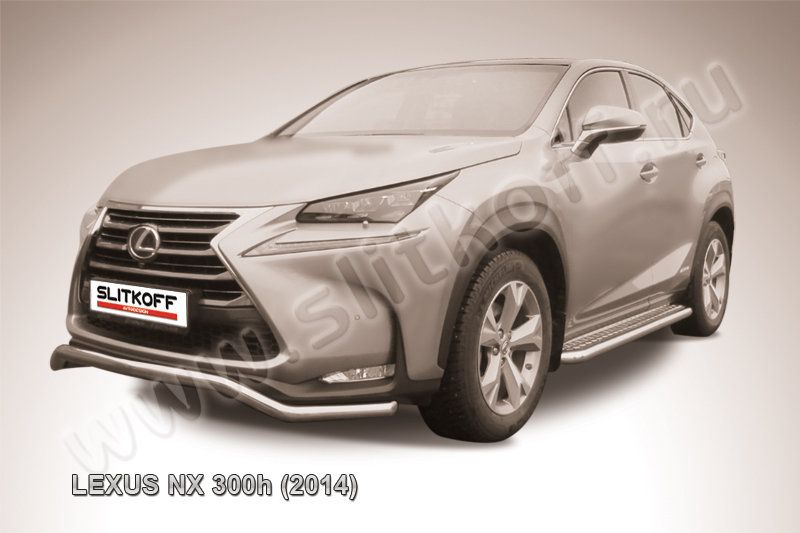 Защита Slitkoff переднего бампера d57 Волна для Lexus NX 300H 2014-2026. Артикул z