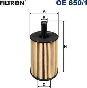 Масляный фильтр Filtron для Volkswagen Jetta VI 2011-2019. Артикул OE 650/1