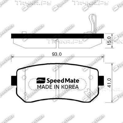 Тормозные колодки SpeedMate задние для Hyundai Accent III 2005-2010. Артикул SM-BPH034