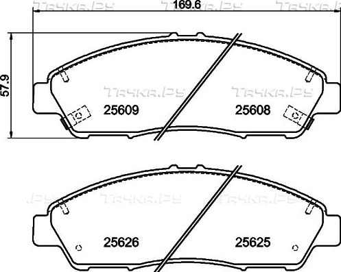 Тормозные колодки Nisshinbo передние для Honda Pilot III 2017-2026. Артикул NP8034