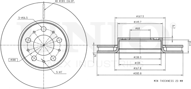 Диск тормозной (Unio). Артикул BRD-20279
