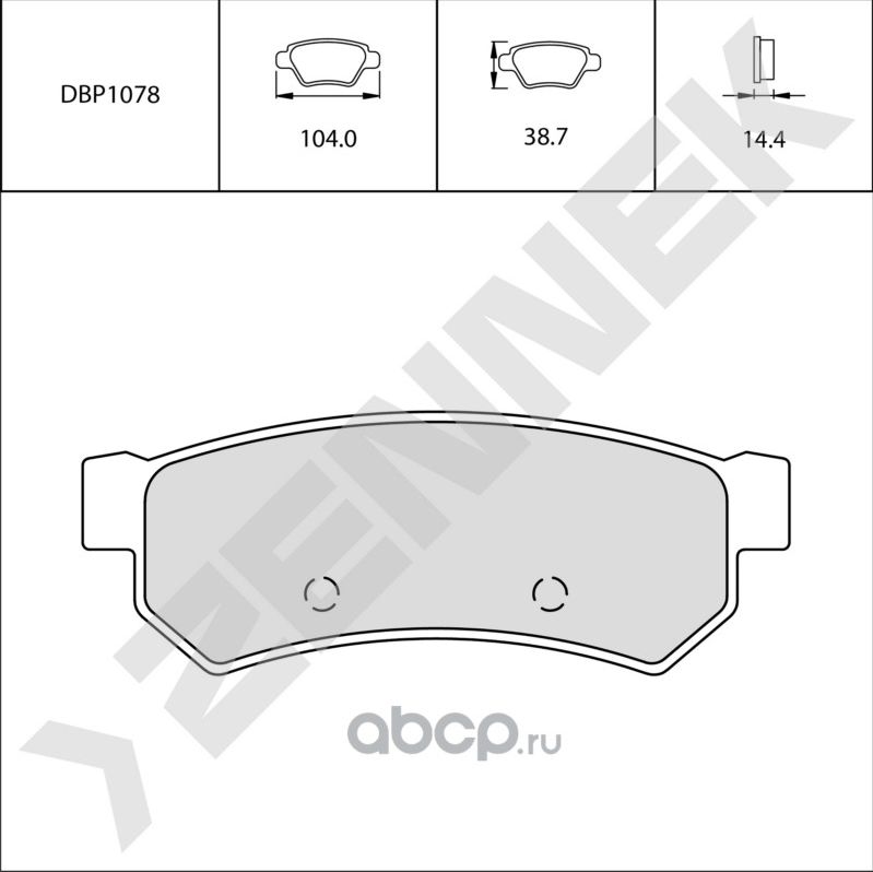 Тормозные колодки задние CHEVROLET Lacetti/Nubira/Optra 07 ZENNEK DBP1078 Zennek. Артикул DBP1078
