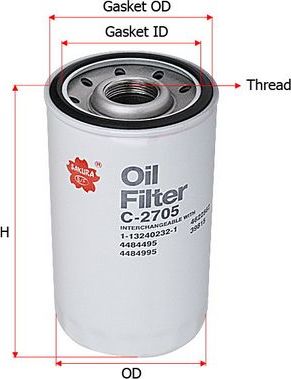 Масляный фильтр Sakura. Артикул C-2705